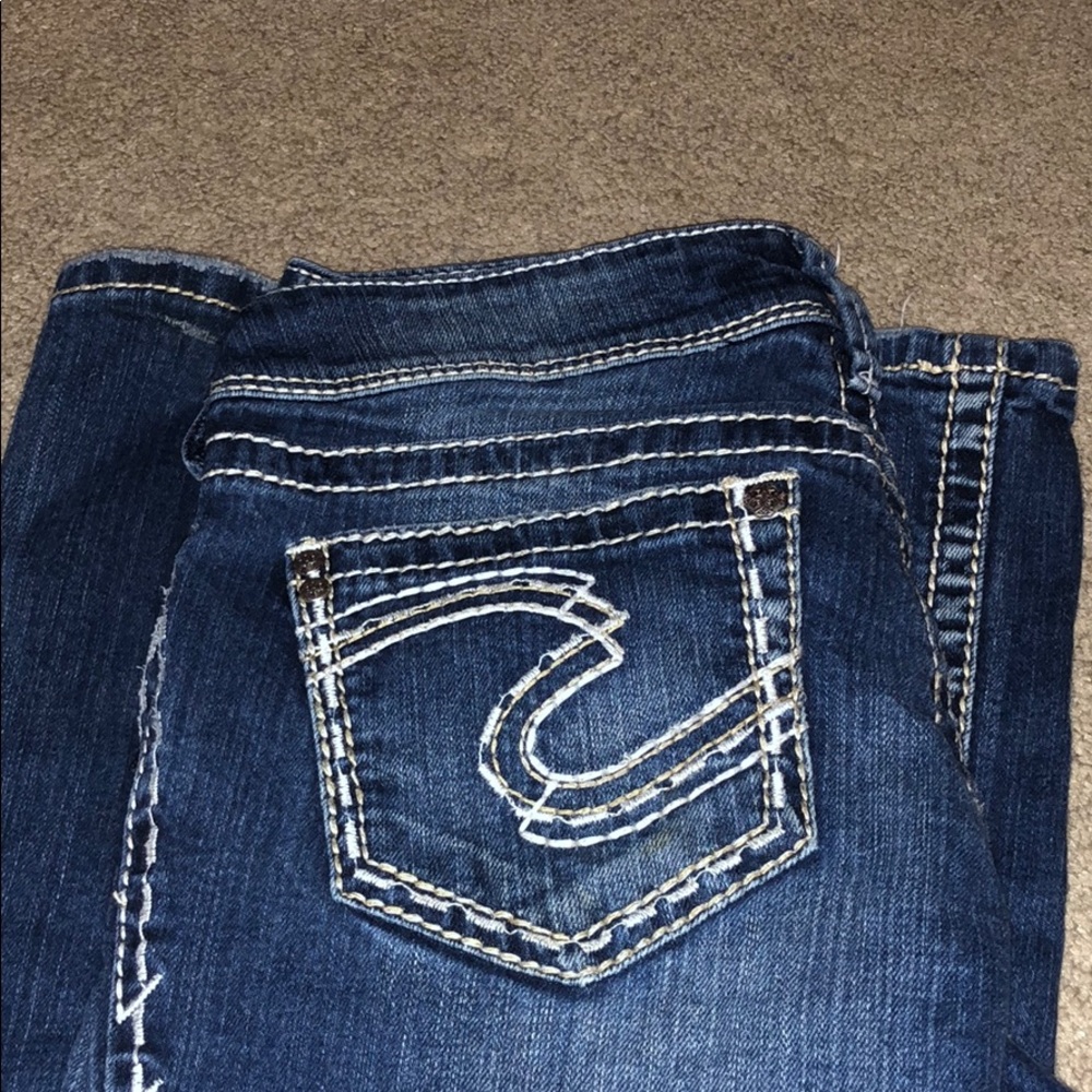 silver jeans